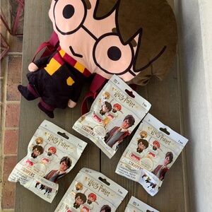 Harry Potter 15" Plush Book bag Backpack And 5x Harry Potter Mystery Lot NWT
